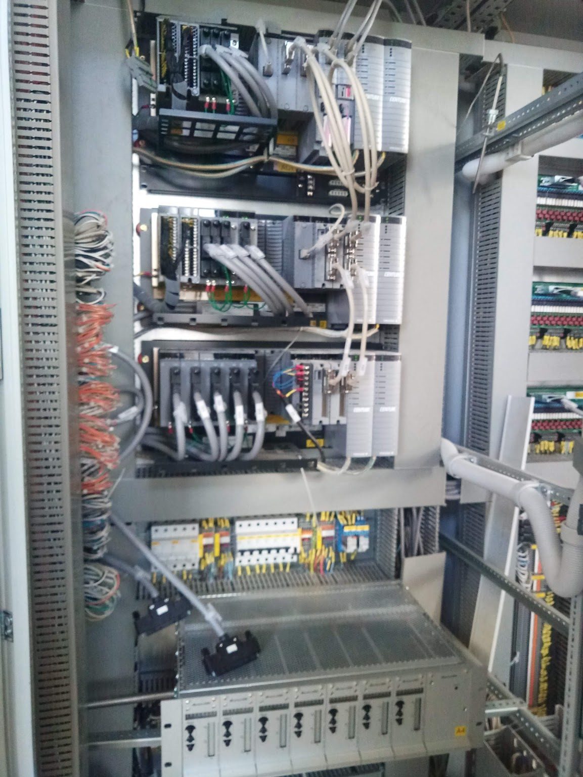 MES (Manufacturing Execution System) Yokogawa Centum control cabinet with I/O modules and marshalling